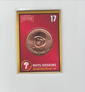 Tarjeta de moneda del tesoro de béisbol 2018 Rhys Hoskins Phillies - Imagen 1 de 2