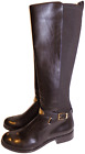 Michael Kors Boots Arley Tall Brown Leather Tall Knee Riding Stretch Bootie 6