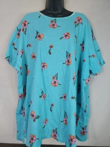 Woman Within Blouse Women's Size 3X 30/32 Floral Textured Tropical - Picture 1 of 11