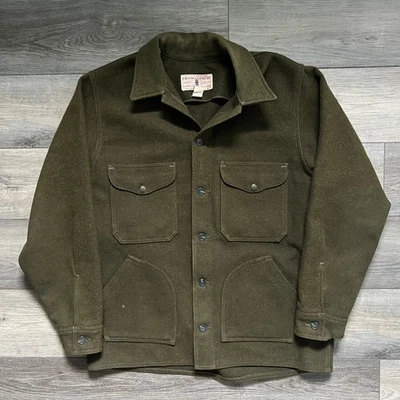 VTG Filson Men’s 2XL Wool Jacket Mackinaw Green Heavyweight Chore Coat Style 86 - Image 1 of 4