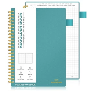 Undated Spiral Graph Notebook, Medium A5 Squared Notebook, Engineering Math G... - Picture 1 of 7