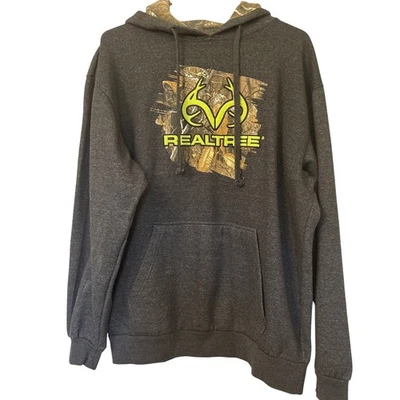 Realtree Hoodie Gray Camo Logo Outdoors Hunting Pullover Sweatshirt XL - Image 1 of 4