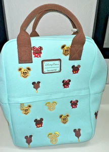 ^New Disney Parks 2025 Mickey Minnie Snacks Treats Canvas Backpack Bag Loungefly - Picture 1 of 2