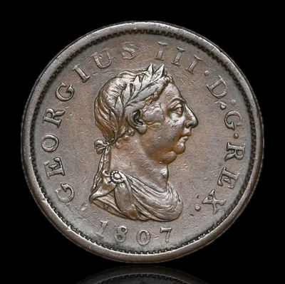 很棒的英国。 George III,铜便士,1807,好等级 — 第 1/2 张图片