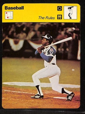 1977 Sportscaster #1109 Hank Aaron HOF Series 11 The Rules quase perfeito D94502 - Imagem 1 de 2
