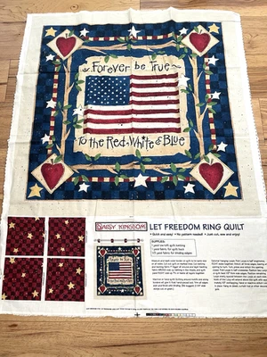 Colcha suspensa vintage Daisy Kingdom Patriotic Quilt Panel Forever be True - Imagem 1 de 4