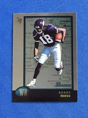 Bowman Interstate #182 Randy Moss Vikings 1998 (paralelo 1:1) patio b Foto 1 de 2
