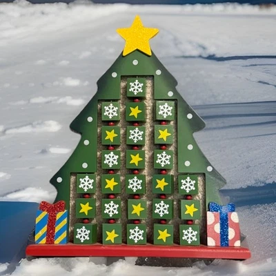 2016 Wood Advent Countdown Calendar Christmas Tree Star Hobby Lobby - Retired - Image 1 of 4