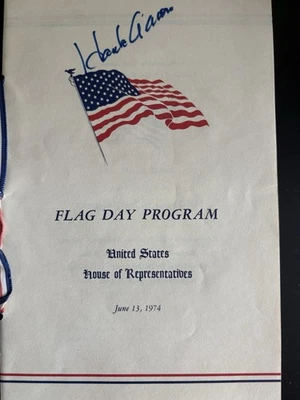 1974 US House of Representatives Flag Day Hank Aaron Signed Program JSA  - Image 1 of 2