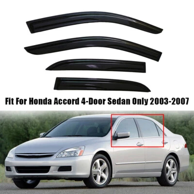 4Pcs Window Visors Rain Guard Deflector For Honda Accord Sedan 2003-2007 2006 - Изображение 1 из 4