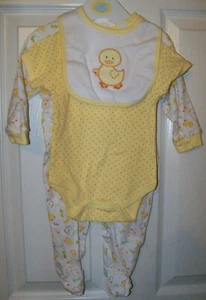 Cutie Pie Yellow Ducks Duck 3 Piece Set Infant Baby Size 3 / 6 Months NWT - Picture 1 of 2