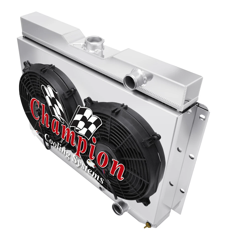 4 Row KR Radiator W/ 2 12" Fans and Shroud for 1964 1965 Chevrolet Chevelle Foto 1 de 4