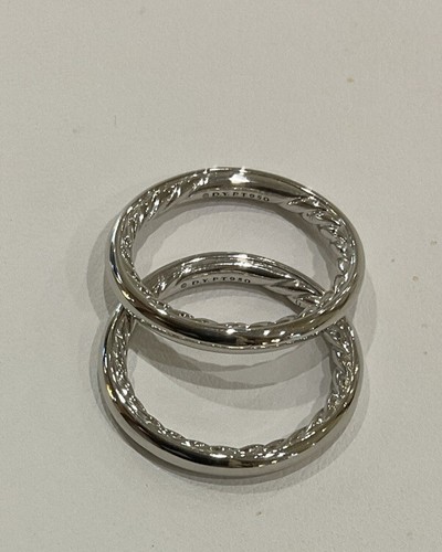 Cavo interno David Yurman fascia platino 2 5 mm misura 5 5 (due disponibili)