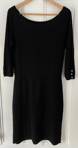 VETEMENTS Abito donna White Ho Black Market taglia M nero in maglia aderente manica lunga us intime ottimeioni