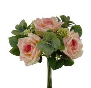 Artificial Pink Color Rose Bouquet 30cm Stem For Home Party & Wedding Decor - Picture 1 of 4