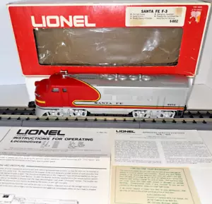 LIONEL O GAUGE SANTA FE F3 6-8652 DIESEL LOCOMOTIVE OB, INSTR - Picture 1 of 8