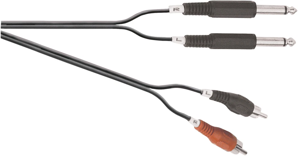 2x 1/4" Mono Jack Plugs to 2x Phono Plugs - 5m - SOUNDLAB A119FS *** NEW *** - Image 1 of 1