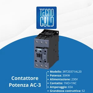 CONTATTORE SIEMENS AC3 CON 3 POLI CONTATTI AUSILIARI CONTATTORI 230V 65A 1NC+1NO - Foto 1 di 5