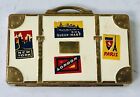 Suitcase Makeup Powder Rouge Compact Luggage W Travel Stickers 1930 Enamel