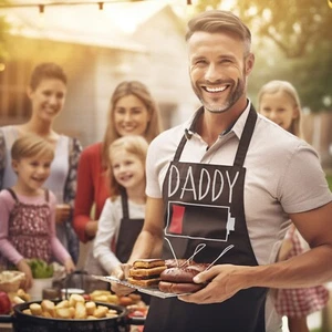 Daddy Battery Running Low Lovable Fathers day BBQ Apron For Dad, Cooking Apron - Picture 1 of 7
