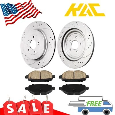Rear Drilled Disc Rotors &Brake Pads Kit For 15-19 Lincoln	MKT 13-16 Lincoln MKS — 第 1/4 张图片