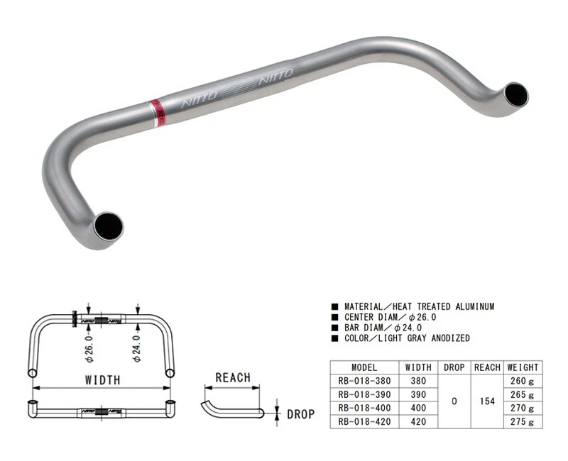 NITTO Road Racing Handle Bar RB-018-420【Made in Japan】 - Image 1 of 1