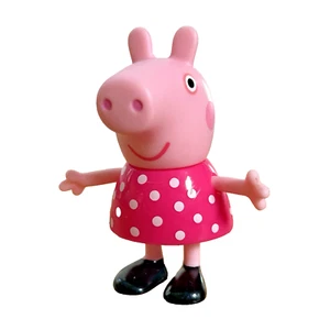Peppa Pig rosa gepunktetes Kleid 2,25" Figur Schule Lehrer Spielzeug 2003 Jazwares - Bild 1 von 6