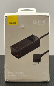 Baseus PowerCombo Digital PowerStrip 3AC+2U+2C 65W with 1.5m Power Cord – Black - Photo 1 sur 9