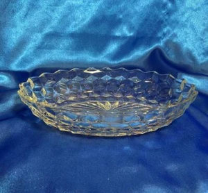 Fostoria American Clear Glass (Cube) #2056 Oval Serving Bowl 9" x 6.5" - Picture 1 of 3