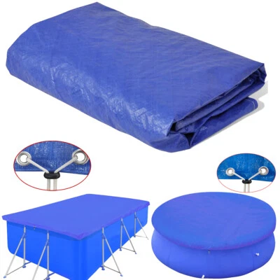 Abdeckplane Poolabdeckung Rechteckiger Oberirdischer Pool 90g/ m² Runde Rechteck - Bild 1 von 4