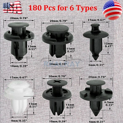 30Pcs Front Bumper Fender Moulding Grille Clips Fastener For Honda 91503-SZ3-003 - Image 1 of 4