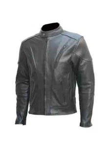 New men's Full Grey Cowhide Leather Boda Style Motor cycle leather jacket. - Picture 1 of 3