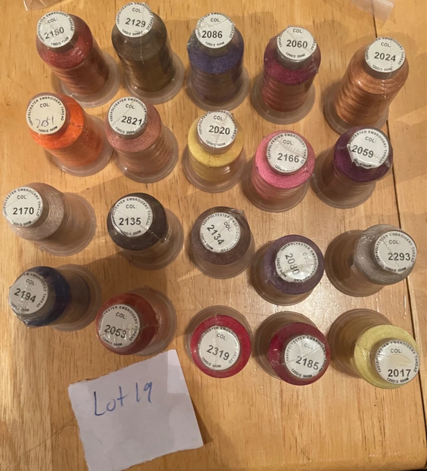 Brother lot 20 spools-40 Weight Polyester Embroidery Machine Thread  550Y(500M) - Image 1 of 1