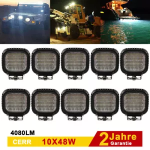48W Cree LED Arbeitsscheinwerfer Offroad Scheinwerfer 12/24V für Jeep SUV Bagger - Bild 1 von 10