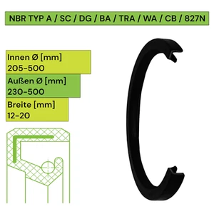 Wellendichtring Simmerring NBR RWDR WDR Welle 201-500 mm A BA CB DG TRA WA SC 👍 - Bild 1 von 10