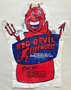 1960er RED DEVIL FEUERWERK Handpuppe Kunstwerk von Seattles Bob Hale SELTENER ARTIKEL - Bild 1 von 3
