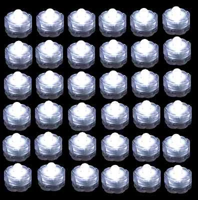 Cantidad 36 Luces de Té Sumergibles LED BLANCAS para Decoración de Centro de Mesa de BODA Foto 1 de 4