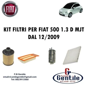 KIT 4 FILTRI TAGLIANDO PER FIAT 500 1.3 D MULTIJET 70KW 95CV 12/2009 199B1000 - Bild 1 von 1