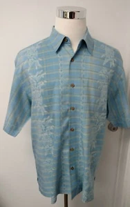 Tommy Bahama Blue Floral Camp Shirt Size L Large - Picture 1 of 6