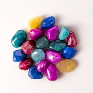 1/4 Pfund Trommelt Bunte Knistern Quarz Mischung Edelstein Kristalle 10-20 Steine Felsen - Bild 1 von 4
