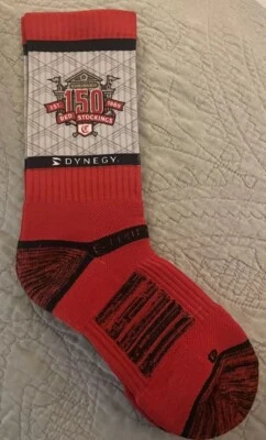 Cincinnati Reds Red Stocking 150th Anniversary Socks Dynegy NWOT - Image 1 of 4