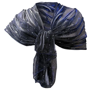 Elegante Bufanda Metalizado Lunares Chal Brillante Pañuelo Estola Bolero - Imagen 1 de 34