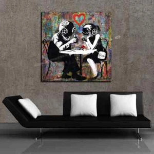 NEW Banksy Underwater Cafe Graffiti Art 30x30 Ready to Hang HD Canvas - Original - Picture 1 of 8