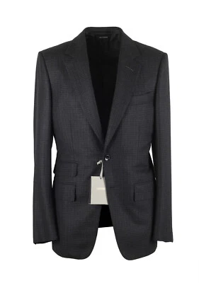 TOM FORD Buckley Blue Checked Suit Size 48 / 38R U.S. Wool Cashmere New With ... - Image 1 of 4