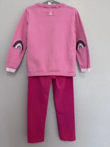 Girls Joules PINK Rainbow Cardigan Sz 5-6 with Gap Kids Pink Leggings Sz 5 Years - Picture 1 of 14