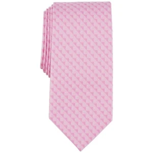 Michael Kors Nassau Geo-Print Tie Men's One Size Pink Classic Design Pointed - Picture 1 of 13
