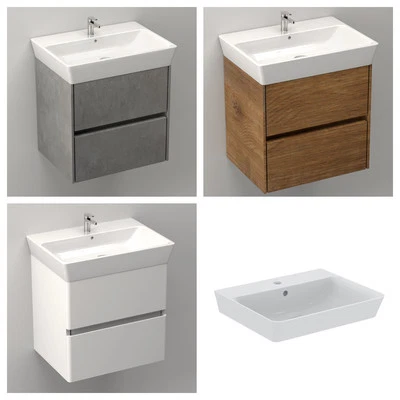 Badunterschrank IDA  Badmöbel inkl. Waschtisch Waschbecken Bad Wandschrank - Bild 1 von 4