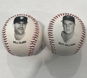 Will Clark & Matt Williams SF Giants 1992 Chevron Football Baseballs MLB - Picture 1 of 13