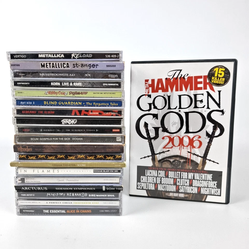 Heavy Metal x20 CD DVD Bundle Lot Metallica Korn Slipknot Alice In Chains Thrash - image 1 of 4