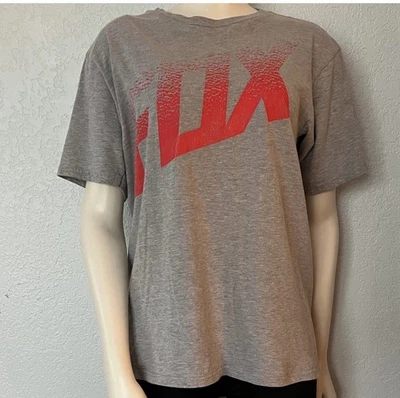 Fox Racing Youth XL Gray Red Logo T-Shirt – Boys Moto Dirt Bike Tee - Image 1 of 4